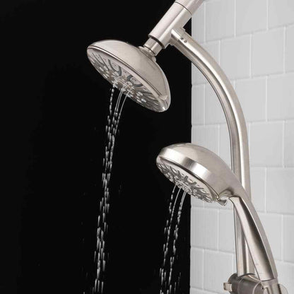 Glacier Bay 6-Spray Wall Bar Rain can Showerhead w/ 6-Spray Hand shower