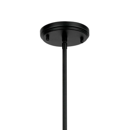 Hampton Bay Florabelle 6 in. Mini-Pendant Matte Black Clear Globe Glass Shade