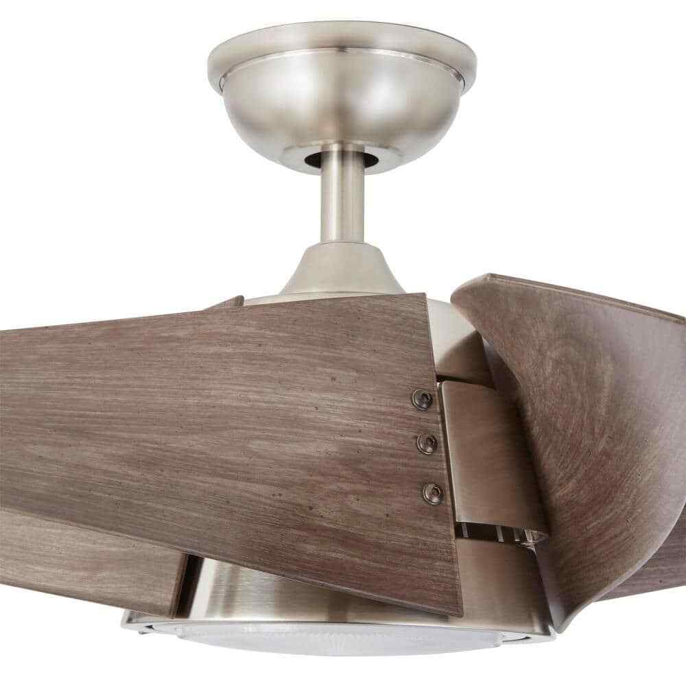 Home Decorators Broughton 42 in. LED Brushed Nickel Ceiling Fan w/ Remote