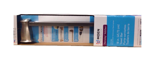 MOEN Hensley 18 in. Towel Bar with Press and Mark in Brushed Nickel MY3518BN