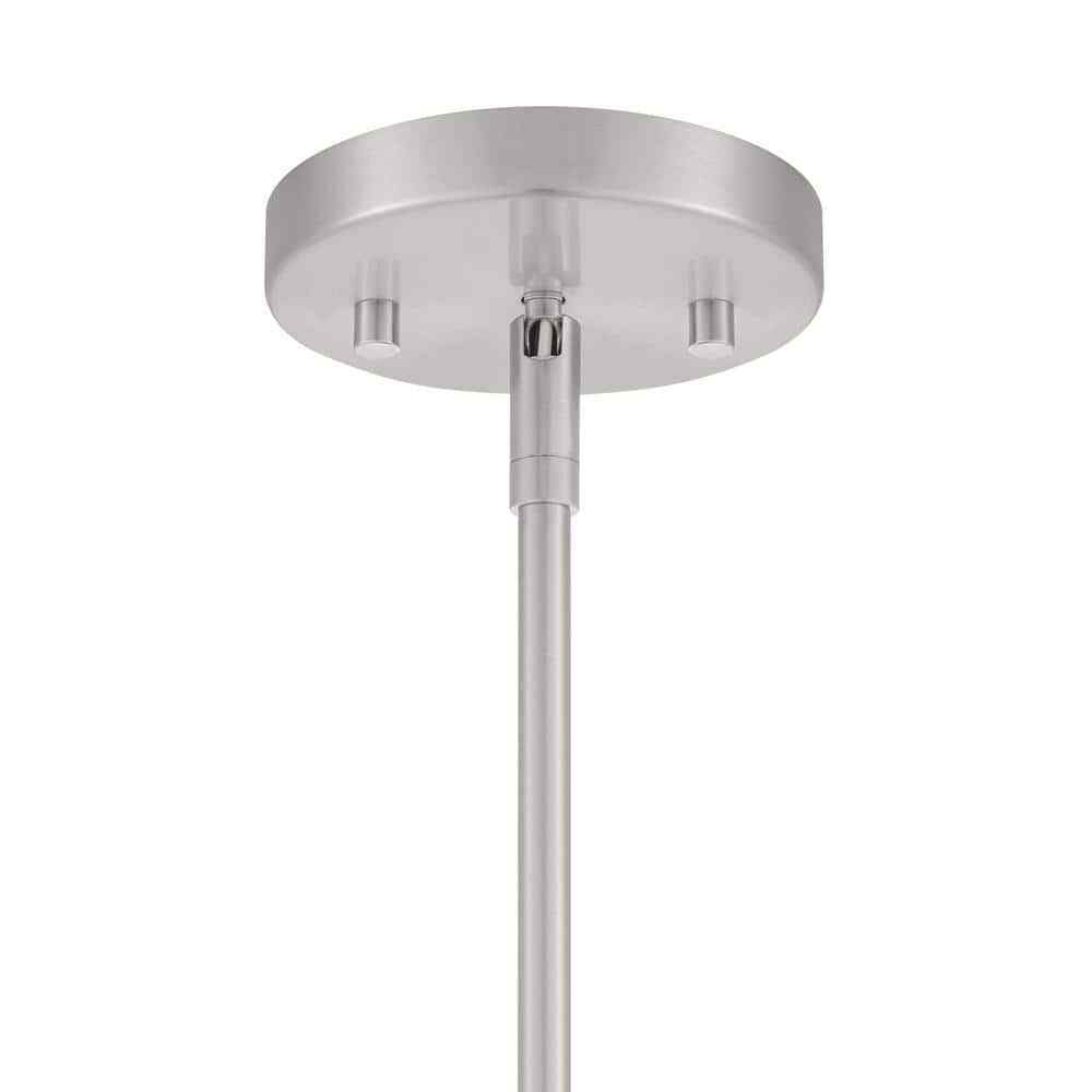 Home Decorators Hubley 1-Light Triangular Brushed Nickel Mini Pendant Light