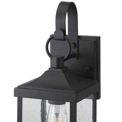 Progress Lighting Park Court 15in 1-Light Black Traditional Outdoor Wall Lantern