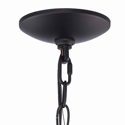 Home Decorators Weyburn Black and Faux Wood Farmhouse Chandelier Light Fixture