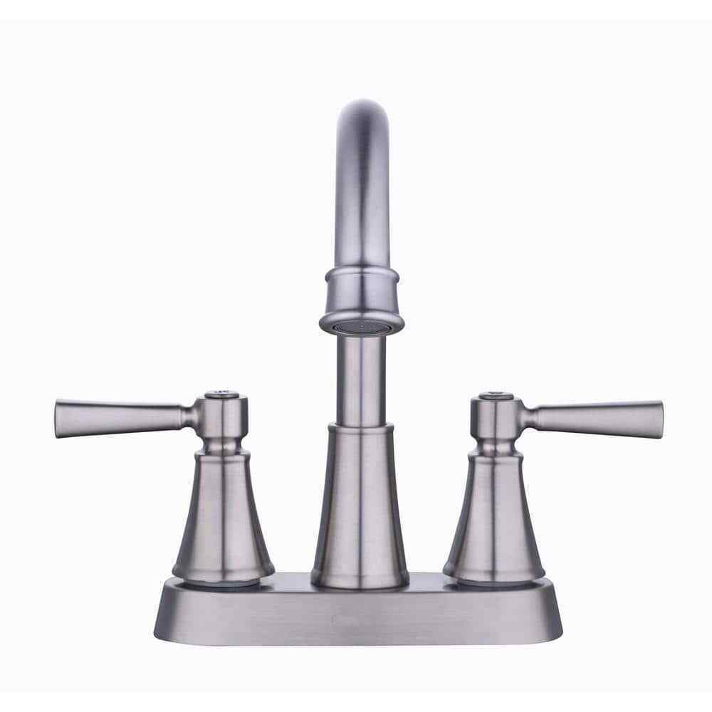 Glacier Bay Melina 4 in. Centerset Double Handle Bathroom Faucet Brushed Nickel