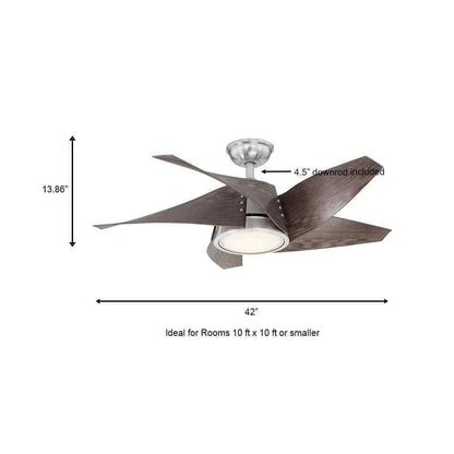 Home Decorators Broughton 42 in. LED Brushed Nickel Ceiling Fan w/ Remote