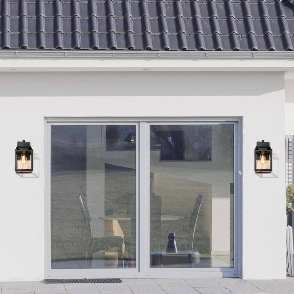 LNC Modern Black Outdoor Wall Sconce 1-Light Cage Rustic Outdoor Lighting