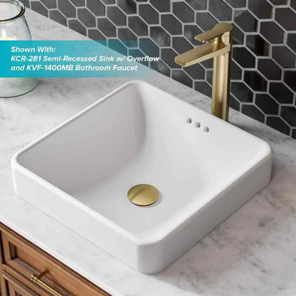KRAUS Brass 2.6 in. Pop-Up Drain for Bathroom Sink with Overflow in Brushed Gold