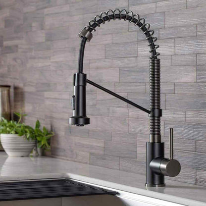 KRAUS Single Handle 18-Inch Pull Down Kitchen Faucet w/ Dual Function Spray Head
