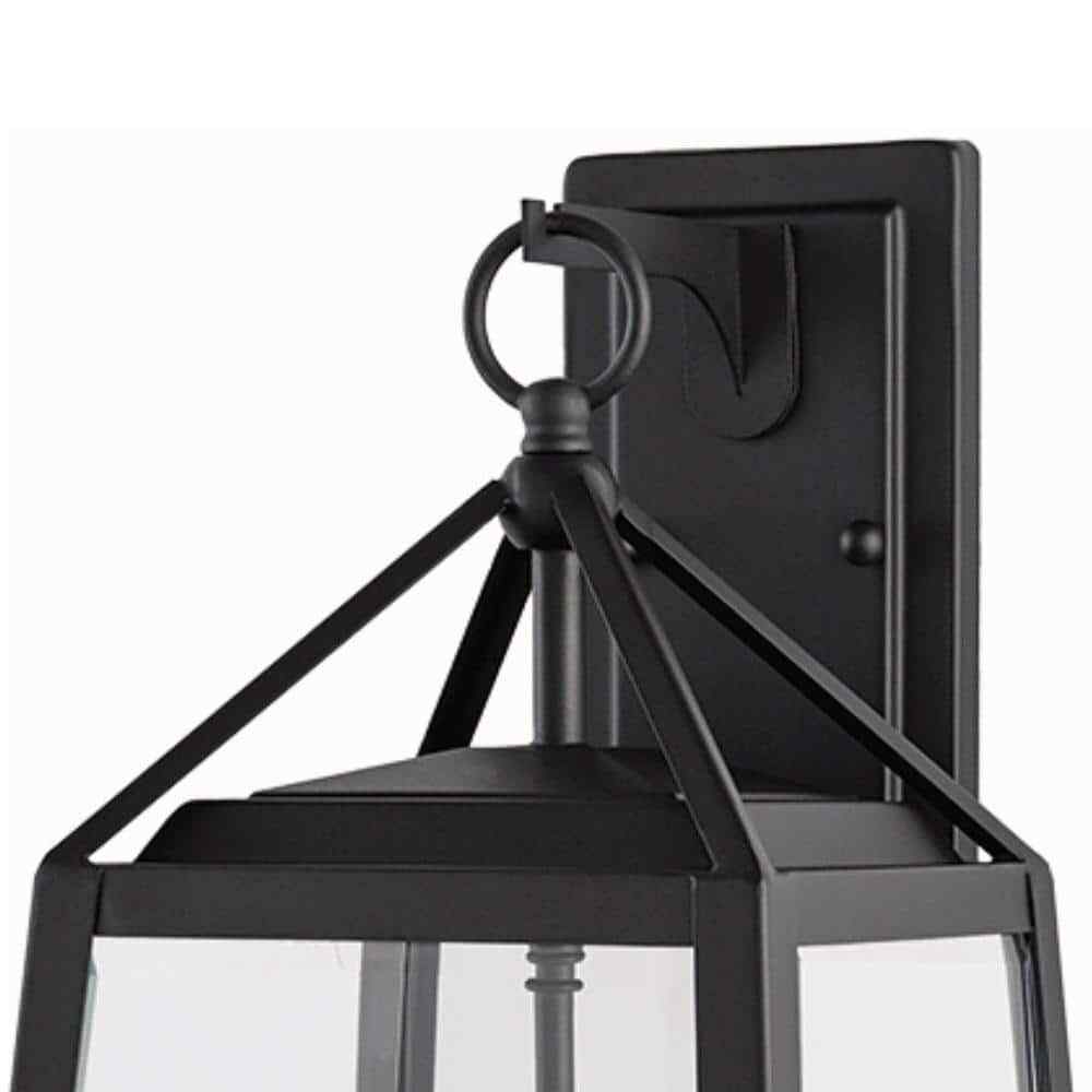 Home Decorators Blakeley Transitional 2-Light Black Outdoor Wall Lantern