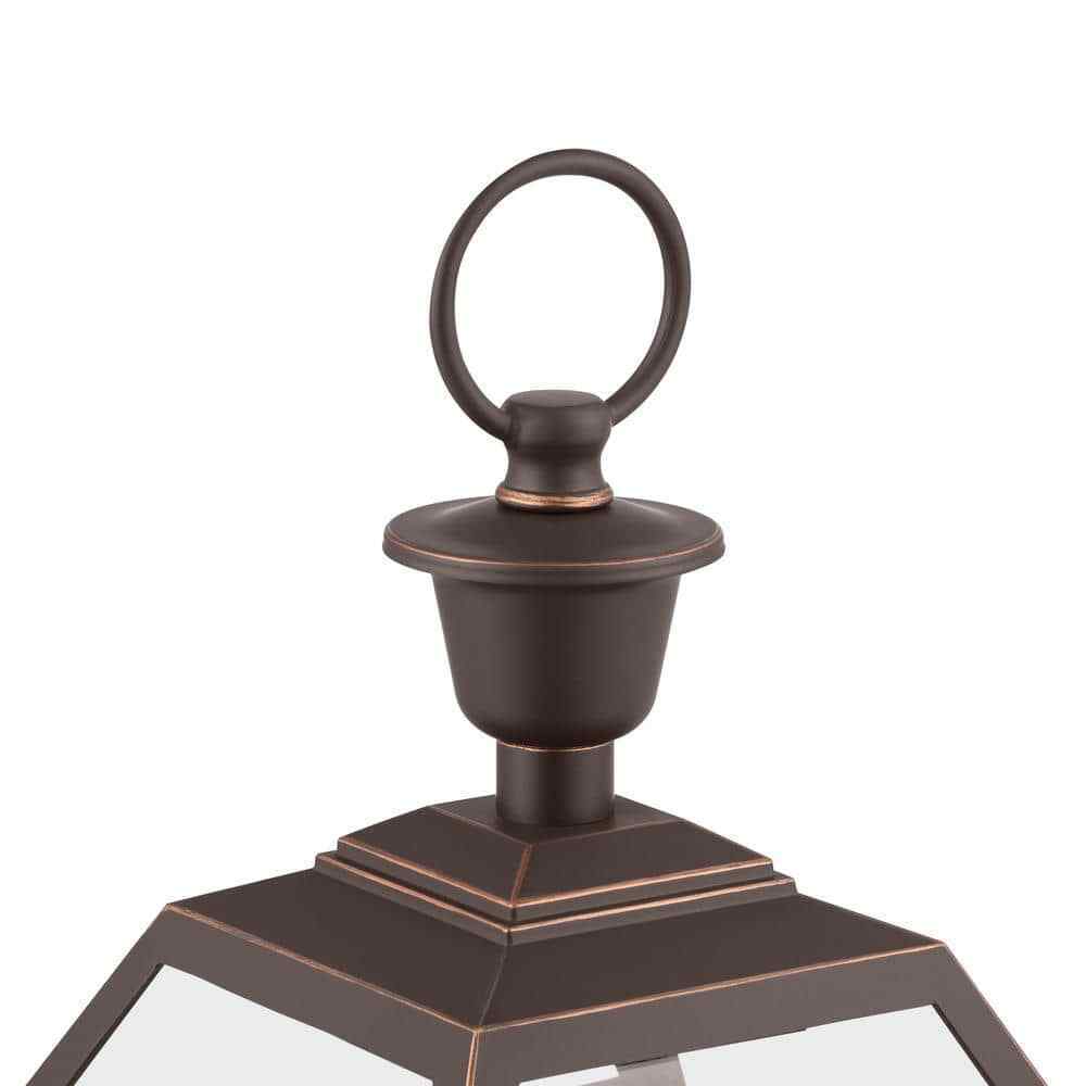 Home Decorators Glenneyre 8-5/8 in. W 2-Light Oil-Rubbed Bronze Outdoor Post