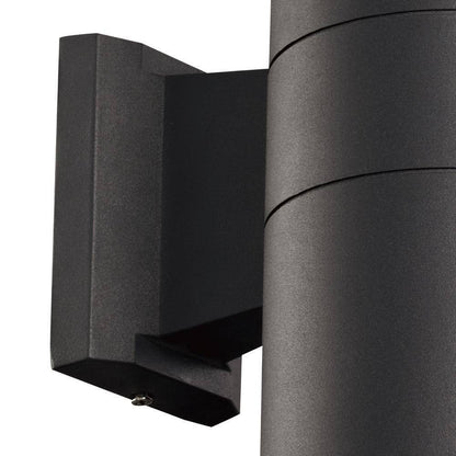 Bel Air Lighting Compact 12 in Black LED Cylinder Outdoor Wall Light Clear Glass