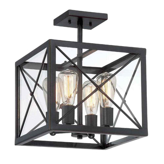 Designers Fountain 14 in. 4-Light Satin Bronze Ceiling Light Semi Flush Mount