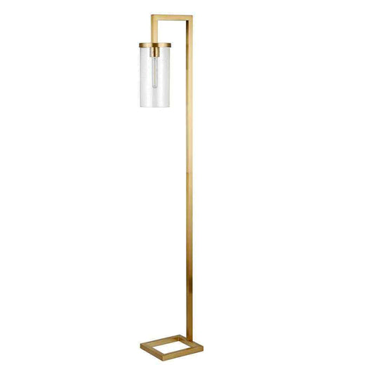 Meyer&Cross Malva 68 in. Brass Finish Floor Lamp withSeeded Glass Shade FL0418
