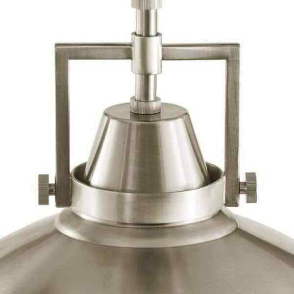 Hampton Bay Wilhelm 12 in. 1-Light Brushed Steel Semi-Flush Mount Ceiling Light