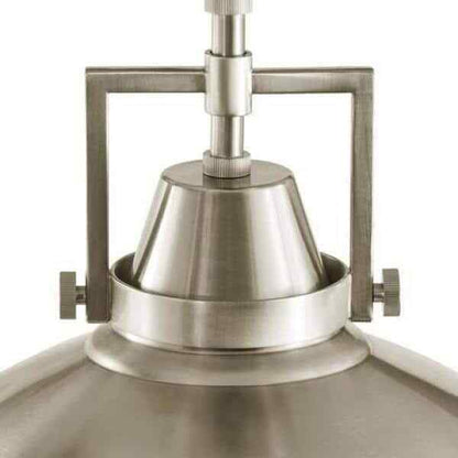 Hampton Bay Wilhelm 12 in. 1-Light Brushed Steel Semi-Flush Mount Ceiling Light