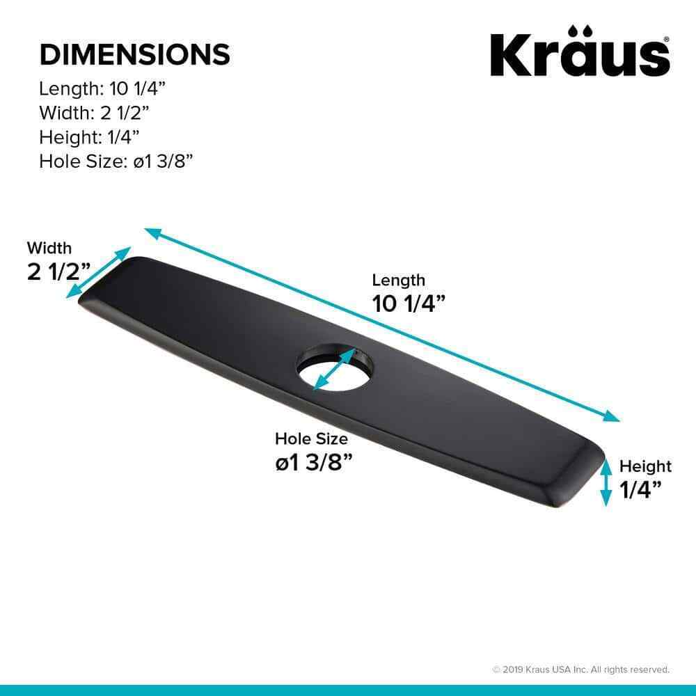 KRAUS 10.25 in. Stainless Steel Kitchen Faucet Single Hole Deck Plate, Black