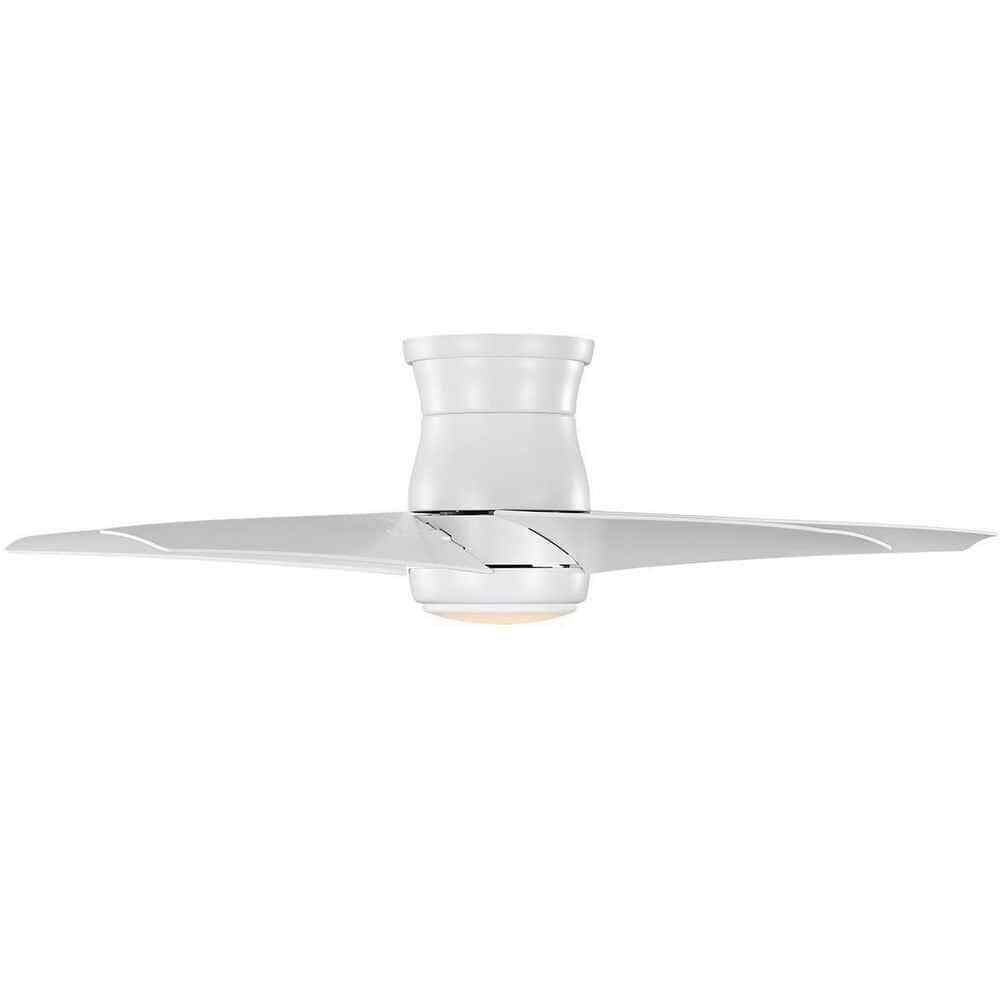 Hampton Bay Mena 44 in. Color Changing Integrated LED Matte White Ceiling Fan