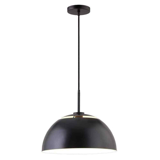 Meyer&Cross Jordyn 16 in. 1-Light Modern Matte Black Pendant with Metal Shade