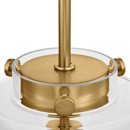 Hampton Bay Mullins 6.75 in. 1-Light Honey Gold Mini Pendant Hanging Light
