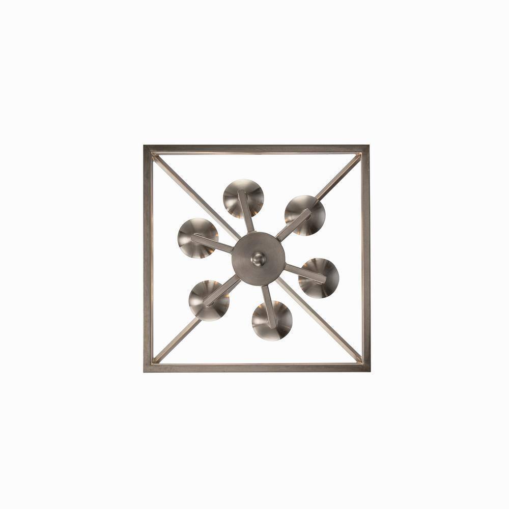 Home Decorators Weyburn 6-Light Brushed Nickel Caged Farmhouse Chandelier
