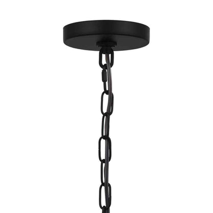 Hampton Bay Knightley 4-Light Caged Matte Black Pendant Island Hanging Light