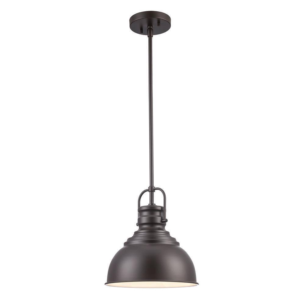 Home Decorators Collection 10 in. 1-Light Bronze Hanging Kitchen Pendant Light