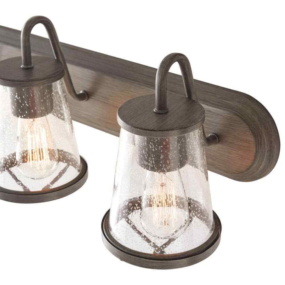 Home Decorators Georgina 24 in. 3-light Weathered Iron Industrial Indoor Vanity