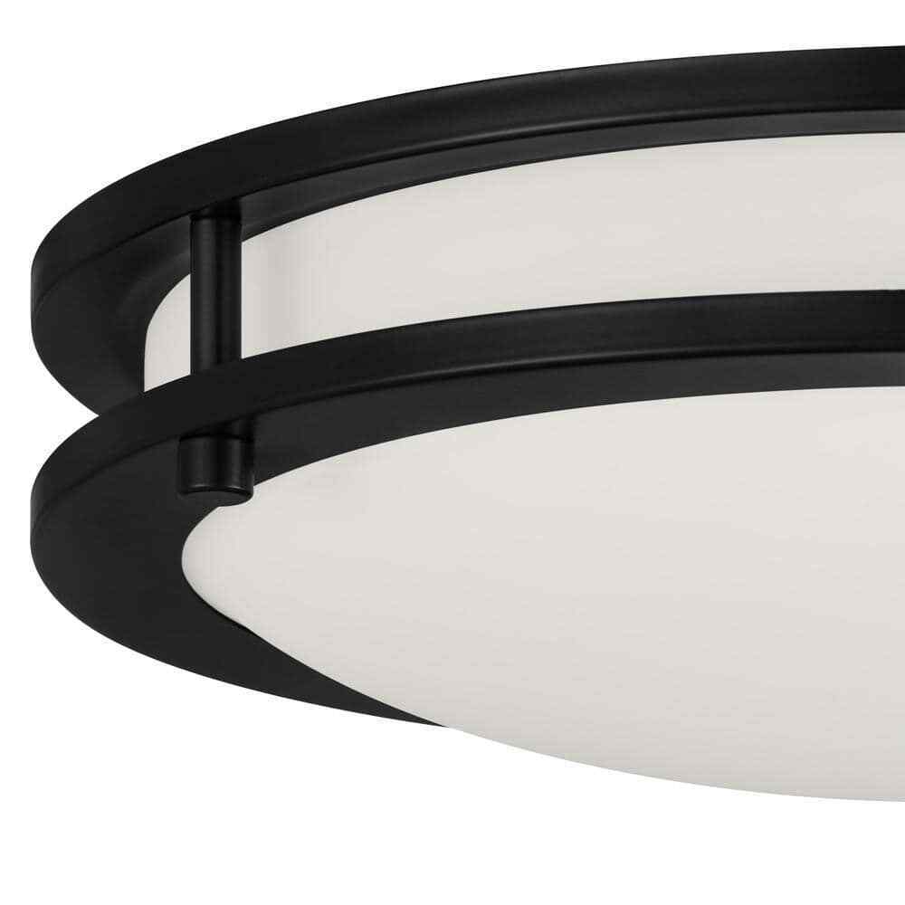Hampton Bay Flaxmere 12 in. Bronze Dimmable LED Flush Mount Ceiling Light
