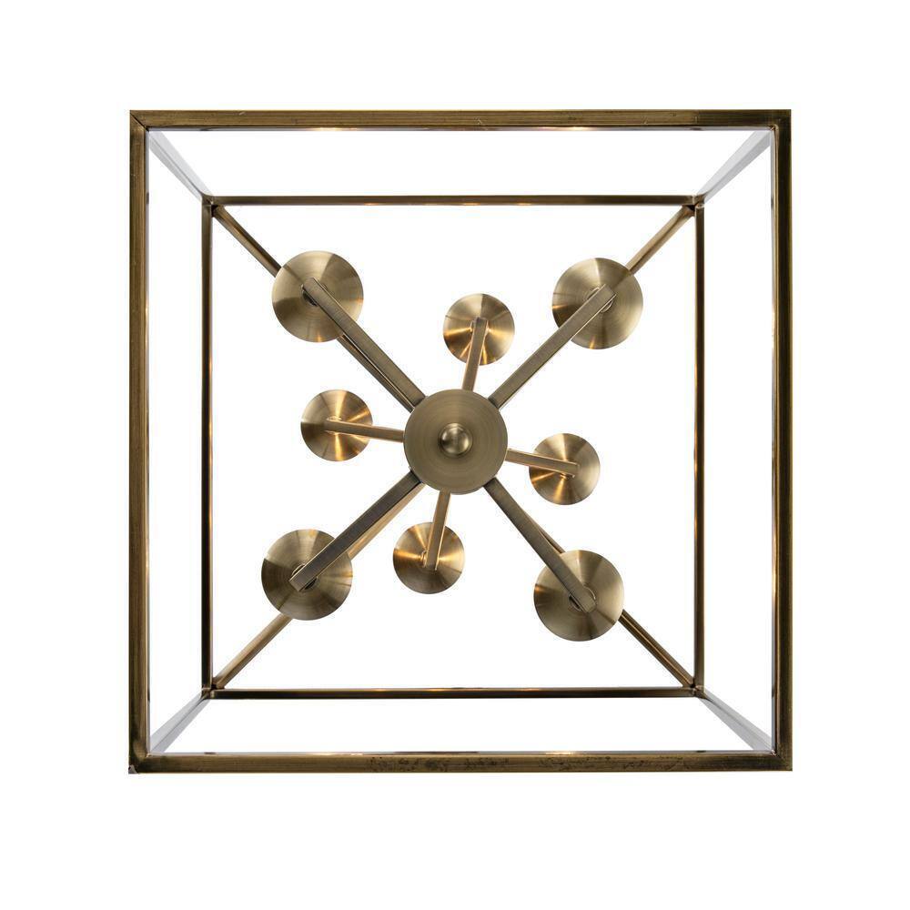 Home Decorators Weyburn 8-Light Brushed Brass Farmhouse Chandelier Light Fixture