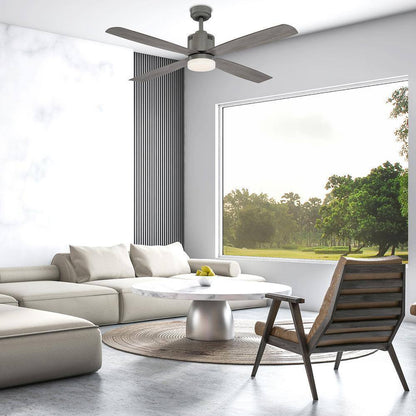 Home Decorators Kitteridge 52 in. LED Indoor Greywood Ceiling Fan w/ Light Kit