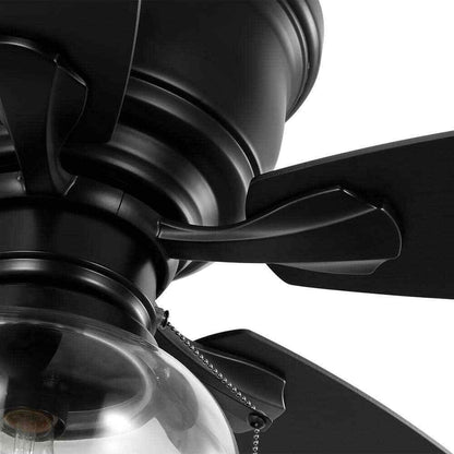 Hampton Bay Stoneridge 52 in. Indoor/Outdoor LED Matte Black Hugger Ceiling Fan
