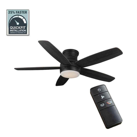 Home Decorators Ashby Park 52 in. Black Ceiling Fan w/ Light Kit and Remote