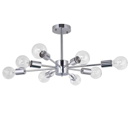 RRTYO Taraji 24.01 in. 8-Light Semi Chrome Semi-Flush Mount