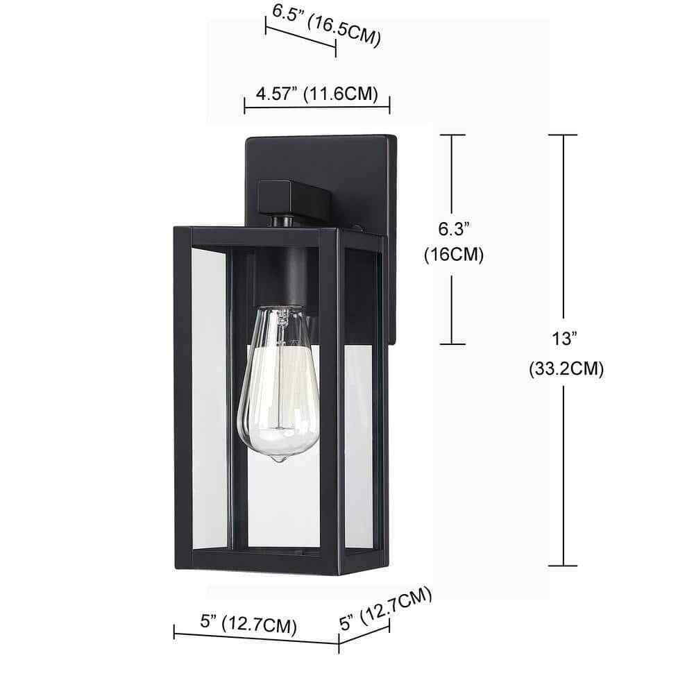 Hukoro Martin 1-Light Black Outdoor Wall Lantern Sconces 2-Pack F87702-BK