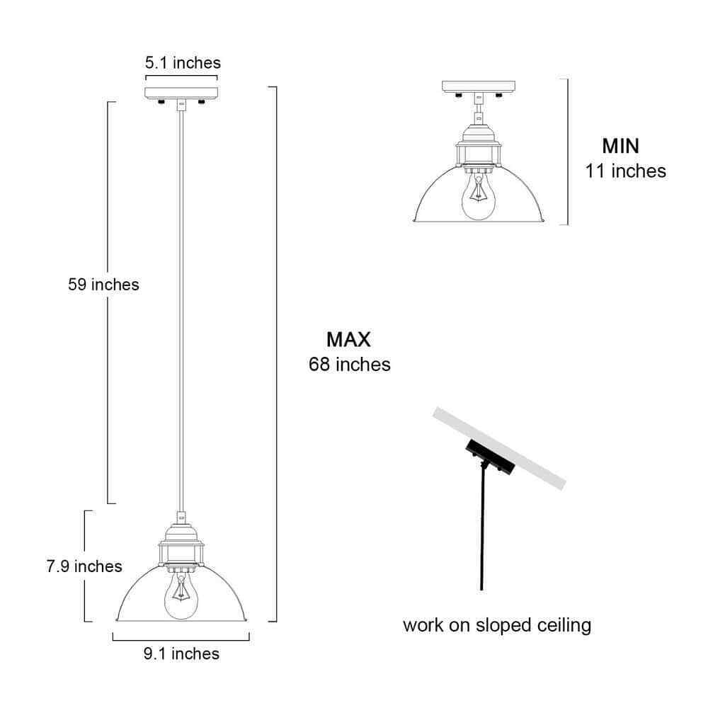 LNC 1-Light Industrial Farmhouse Barn Pendant Light Modern Pendant Ceiling Light
