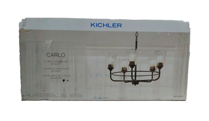 KICHLER Carlo 23 in. 5-Light Black Transitional Shaded Circle Chandelier
