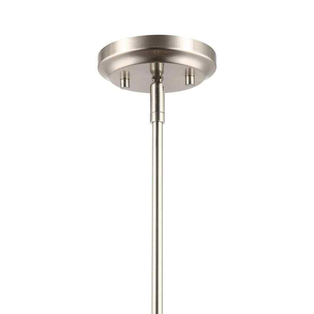 Light Society Montreal 1-Light Clear/Satin Nickel Pendant with Glass Shade
