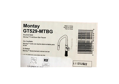 Pfister Montay Single-Handle Pull Down Sprayer Kitchen Faucet in Brushed Gold