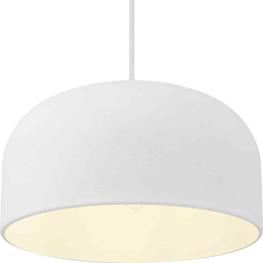 Progress Lighting Arriccio 14 in. White Plaster Round Shaded Pendant Light