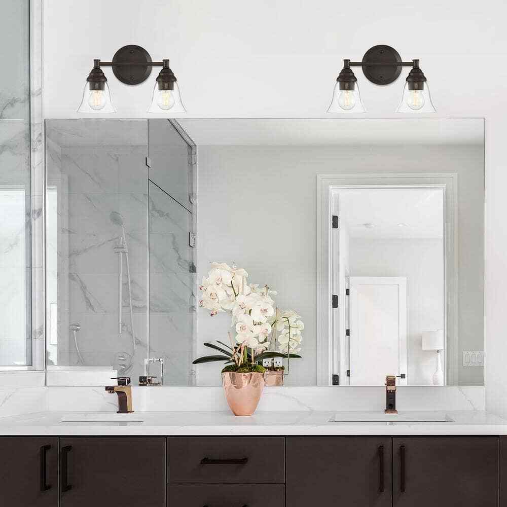 Hampton Bay Marsden 14.25 in. 2-Light Oil Rubbed Bronze Transitional Vanity