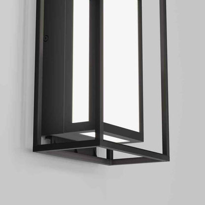 Artika Ghost Black Modern Integrated LED Outdoor Hardwired Light Lantern Sconce
