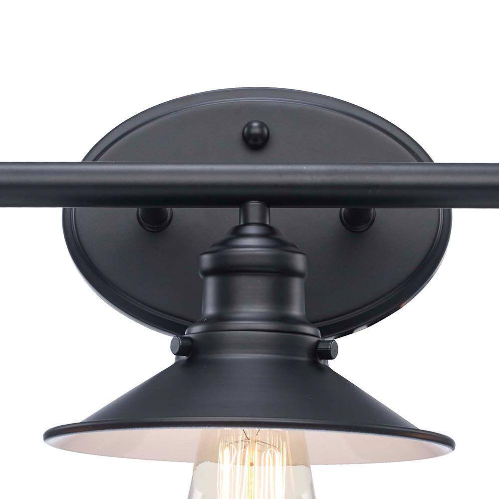 Hampton Bay Glenhurst 25 in. 3-Light Farmhouse Black Bathroom Vanity Light