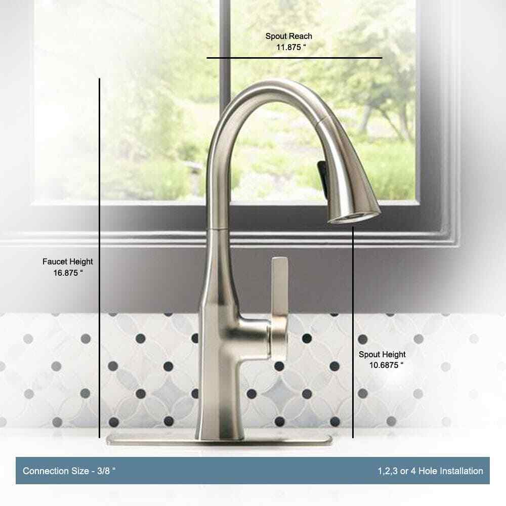KOHLER Rubicon Single-Handle Pull-Down Sprayer Kitchen Faucet, Vibrant Stainless
