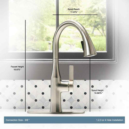 KOHLER Rubicon Single-Handle Pull-Down Sprayer Kitchen Faucet, Vibrant Stainless