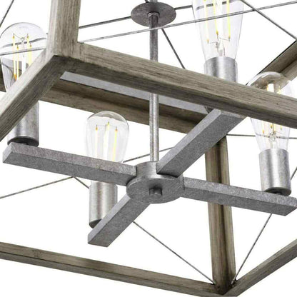 Progress Lighting Briarwood 4-Light Bleached Oak Farmhouse Chandelier Light