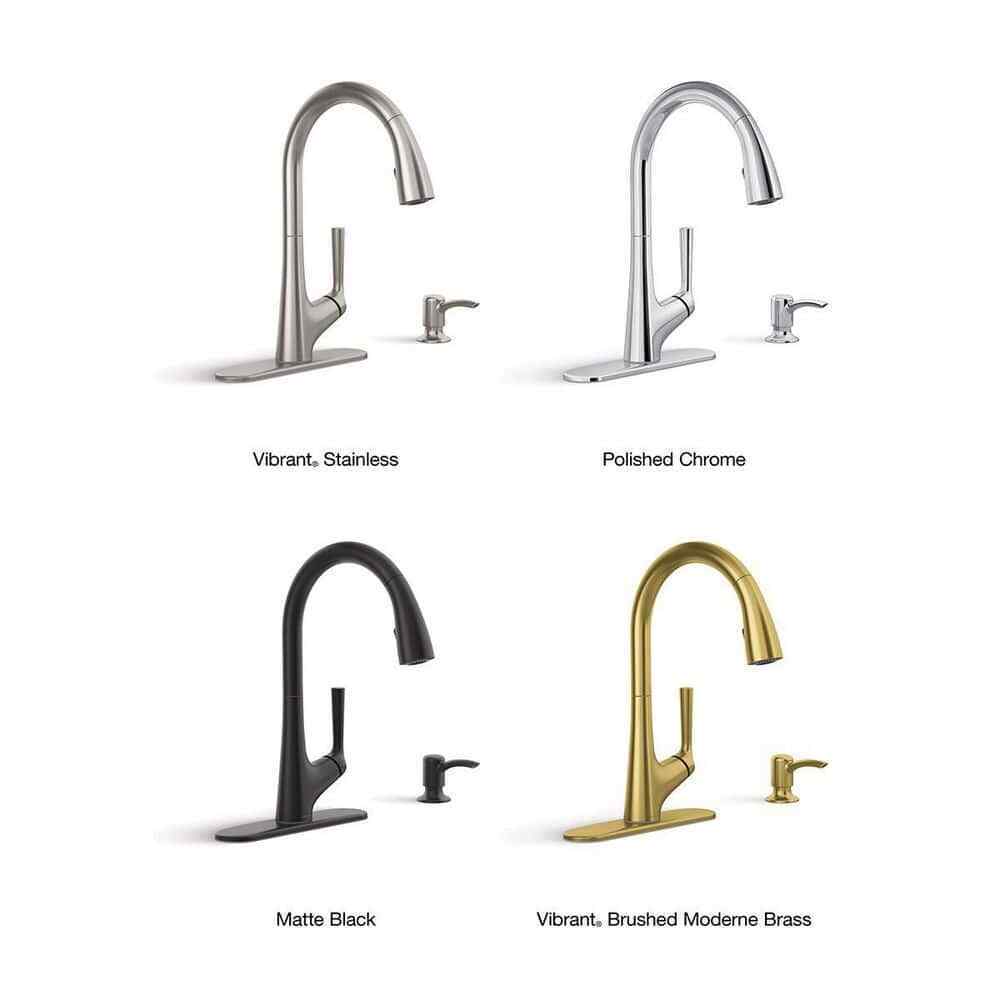 KOHLER Elmbrook Single-Handle Pull-Down Sprayer Kitchen Faucet in Matte Black