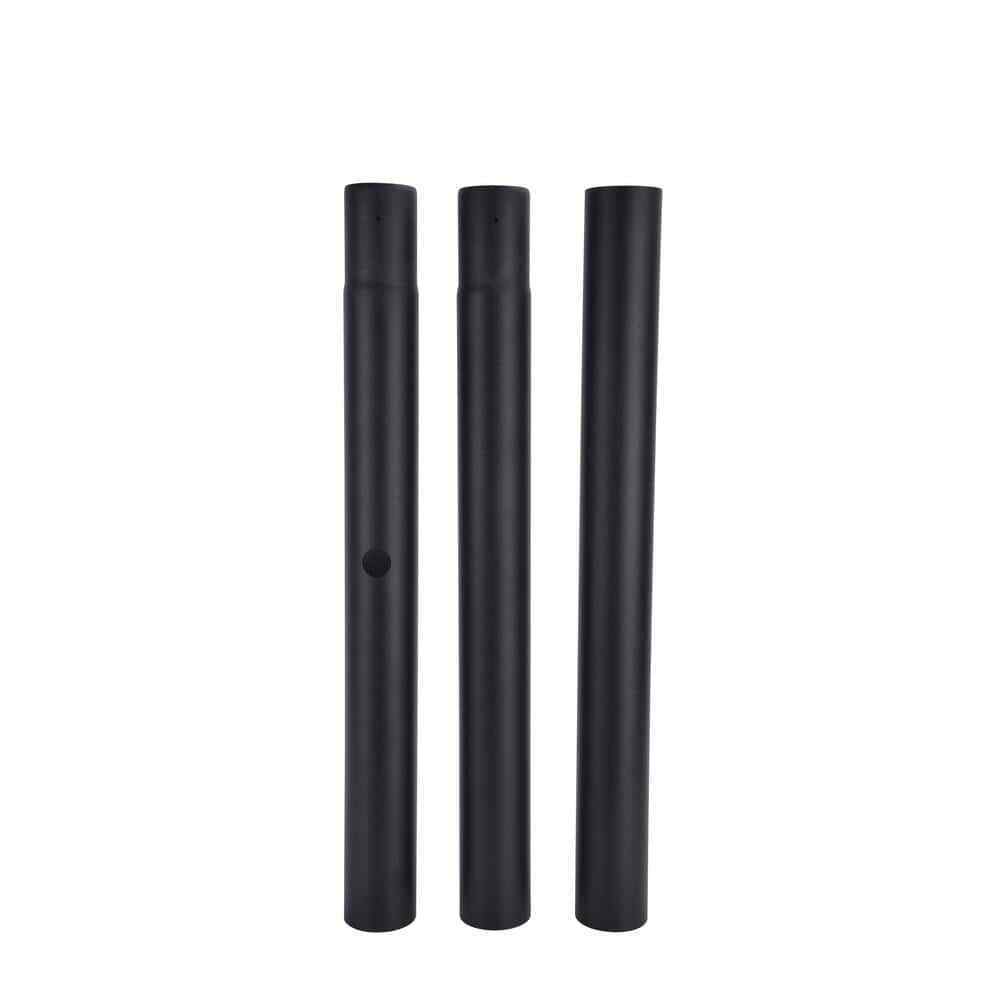 LUTEC 80 in. Black Outdoor Direct Burial Aluminum Lamp Post 9706502012