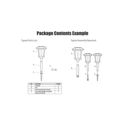 Hampton Bay Millbrook Solar Black LED Metal Glass Landscape Pathway Light 4-Pack