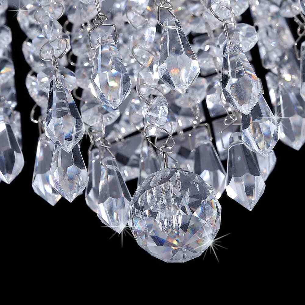 Merra 8.7 in. 3-Light Chrome Flush Mount��Chandelier��Light with K9 Crystals