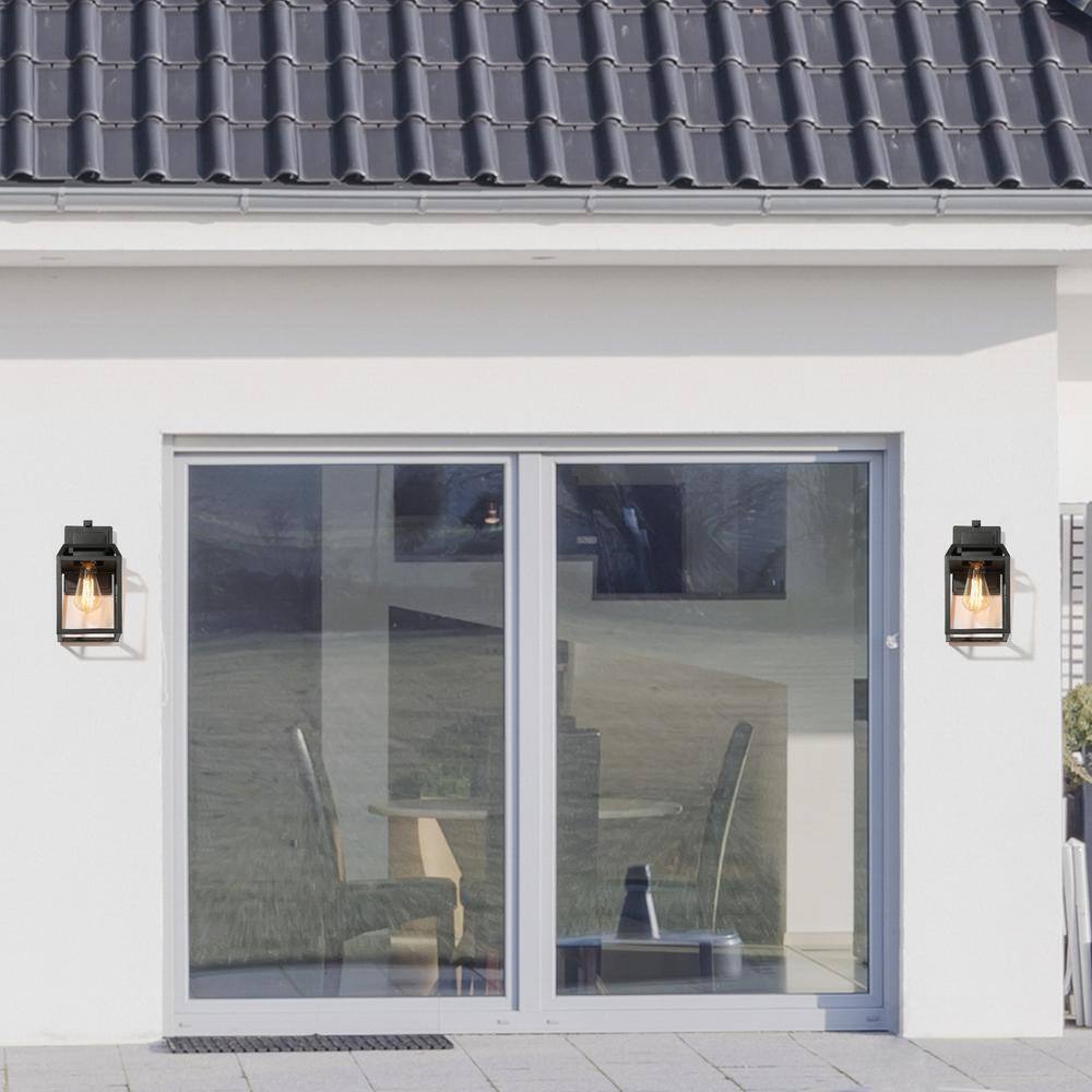 LNC Modern Black Outdoor Wall Sconce 1-Light Cage Rustic Outdoor Lighting